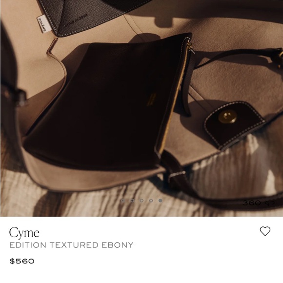 Poléne Ebony Structured Tote with White Stitching - Picture 3 of 4